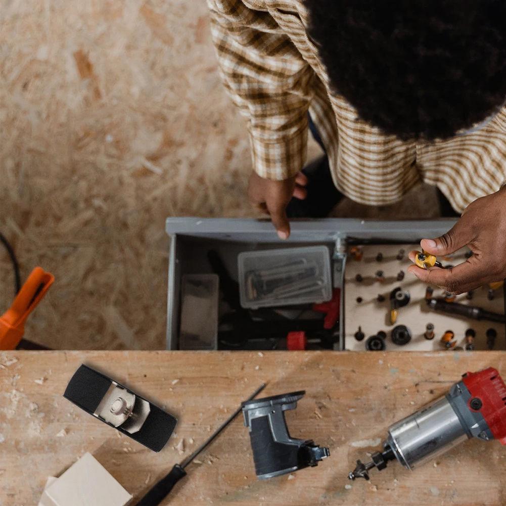 Alat Pemotong Planer Pekerjaan Kayu Proyek DIY Desain Kompak Bagian Bawah Hitam Desain Ringan Lapisan Berlapis Nikel Untuk Pemodelan