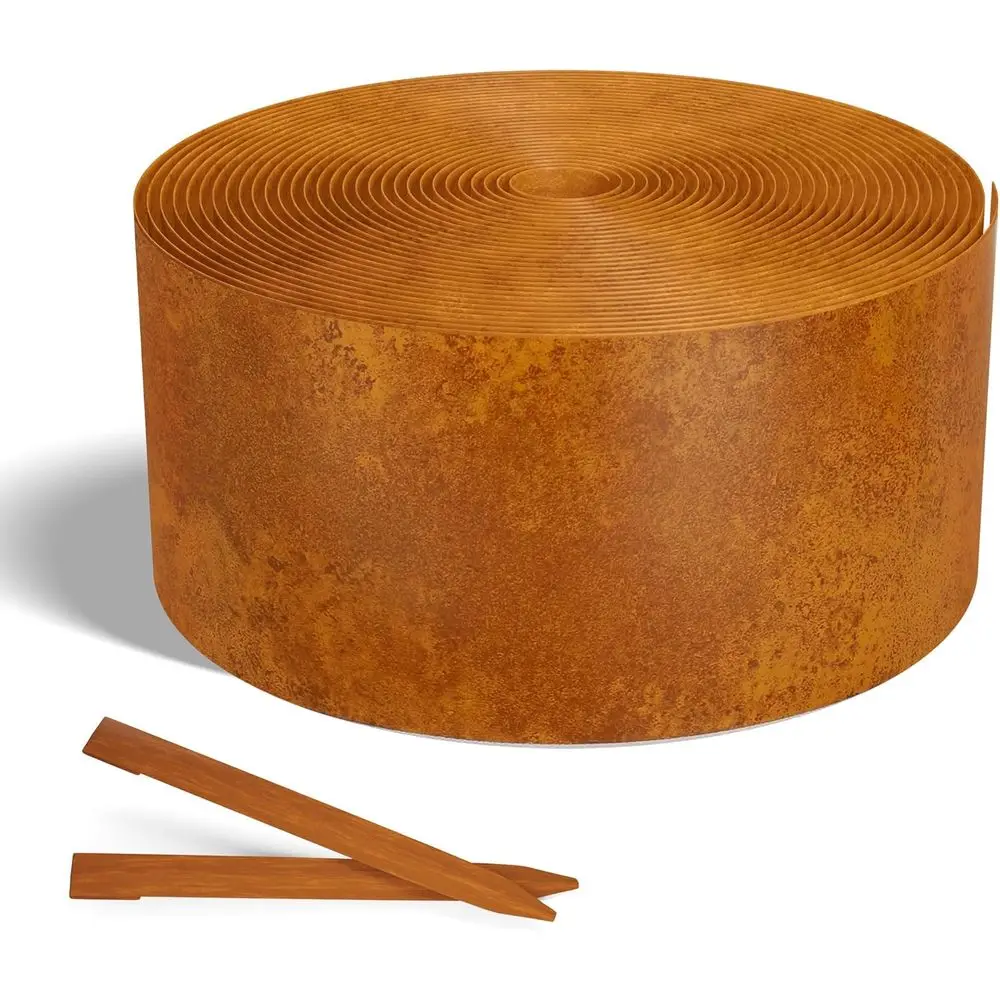 

Гибкий металлический бордюр для сада в рулоне с 31 колышком, 4,5 x 100 футов, устойчивый к ржавчине