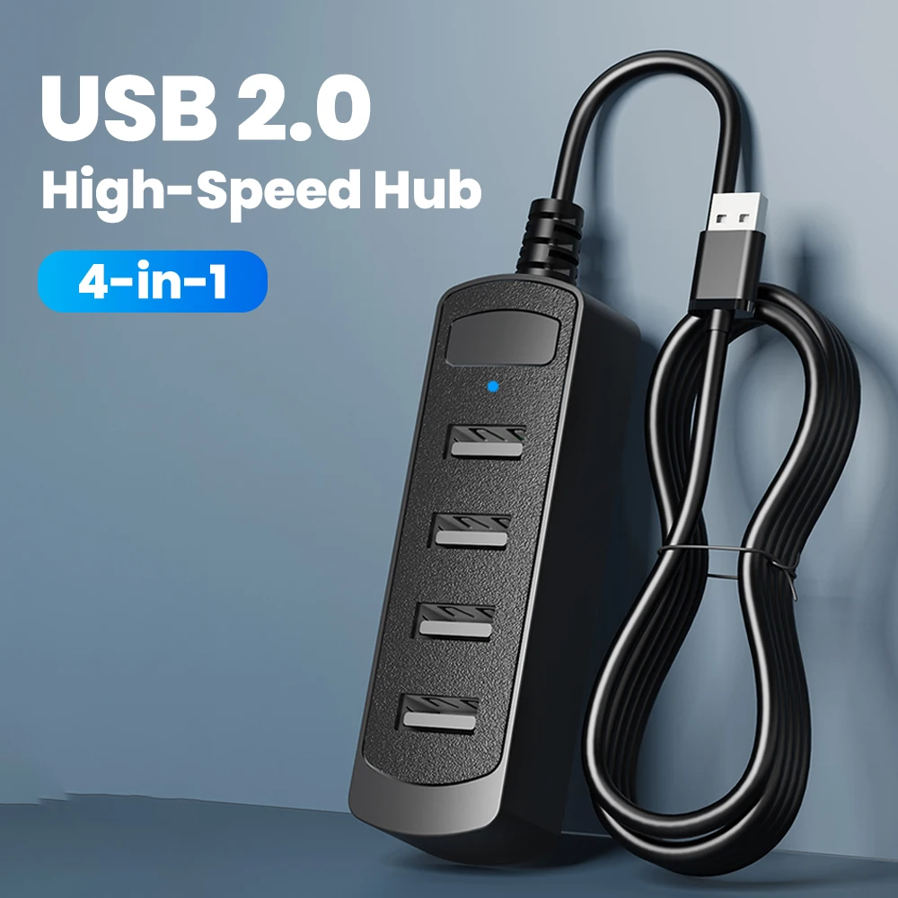

Концентратор USB2.0 4-в-1, высокоскоростная передача, USB-разветвитель HUB2.0, мульти-USB-разветвитель, адаптер питания, несколько расширителей для аксессуаров для ПК
