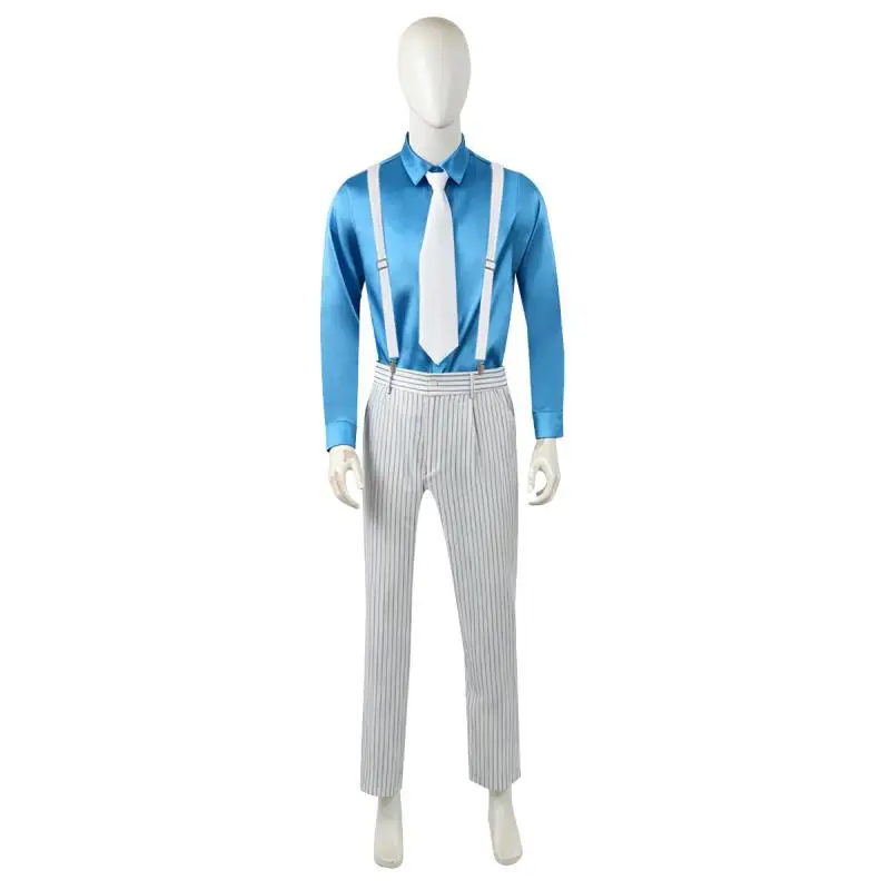 Custom Made Michael Jackson Smooth Criminal Suit Michael Jackson Cosplay Costume top pants shirt tie hat strap - view 4
