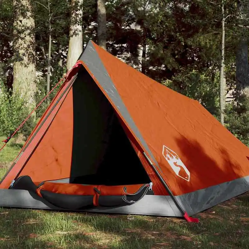 Tent, 2-Personen-Zelt, grau-orange, wasserdicht