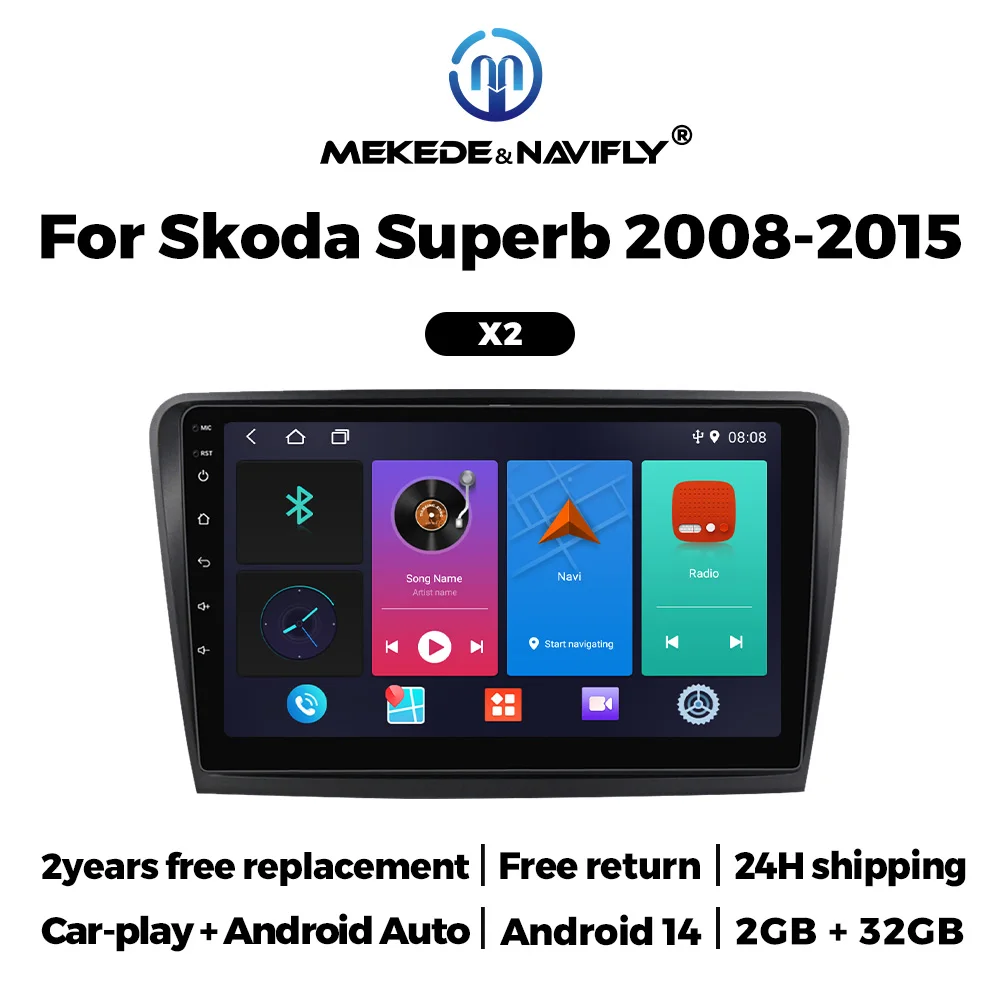 

Автомобильный радиоприемник для Skoda Superb 2 2008-2015, беспроводной CarPlay, Android Auto, автомобильные интеллектуальные системы, мультимедийный видеоплеер, GPS Navi BT