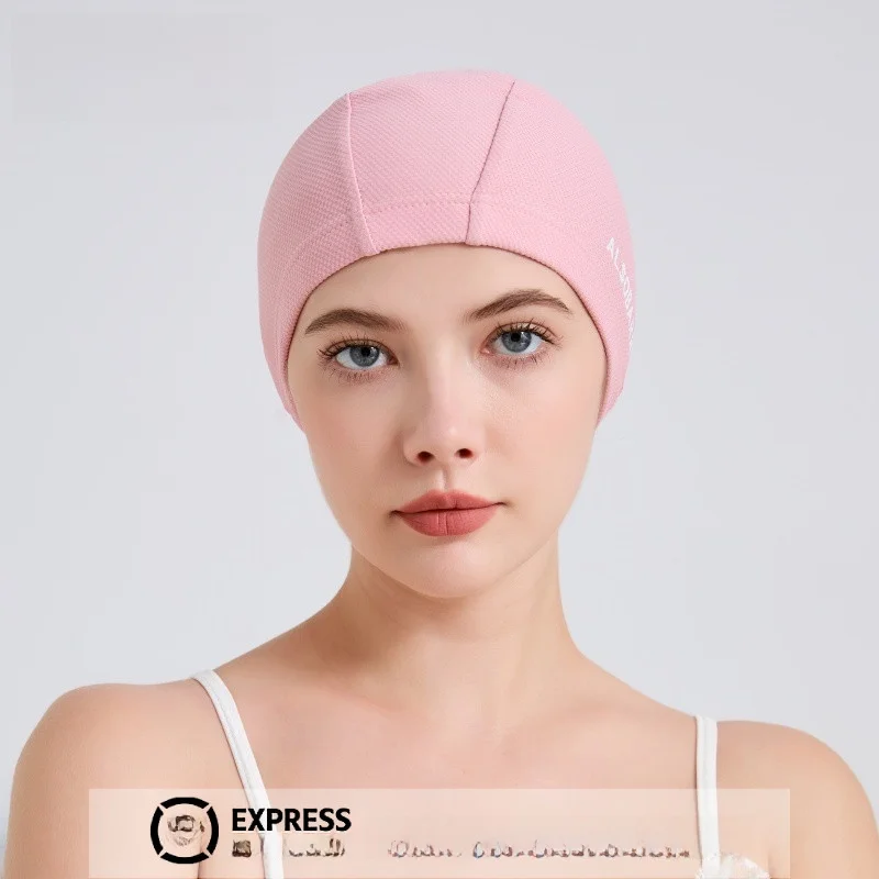 

Большая тканевая шапочка для плавания для женщин, удобная, не давит на голову, с регулируемым обхватом головы, для взрослых