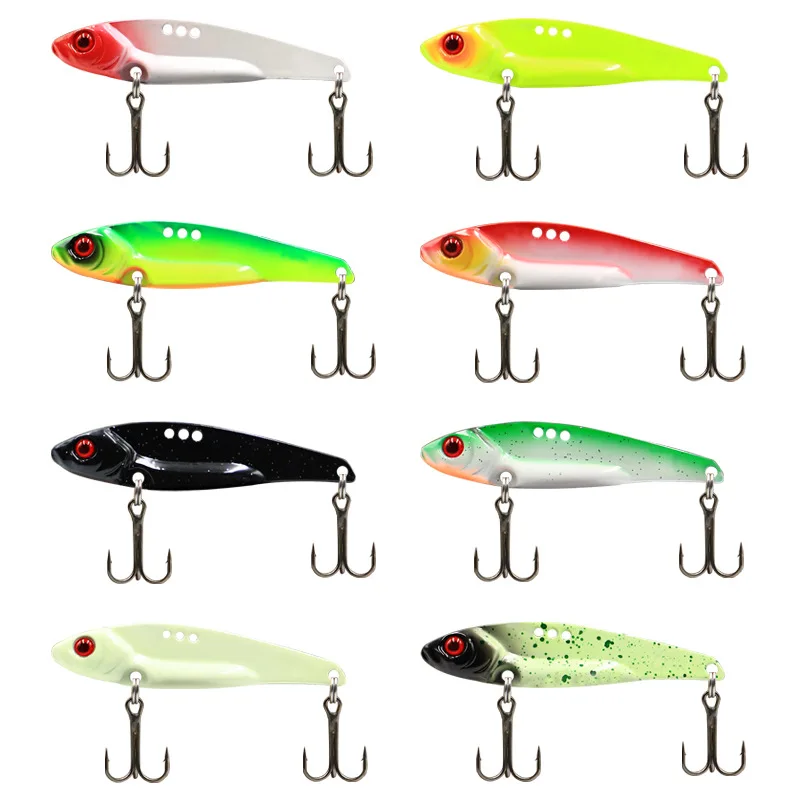 1Pcs 7g 10g 12g 14g Metal VIB Fishing Lure Vibration 3D Eyes Crank Lures Winter Sinking Hard Bait Swimbait Fishing Tackles