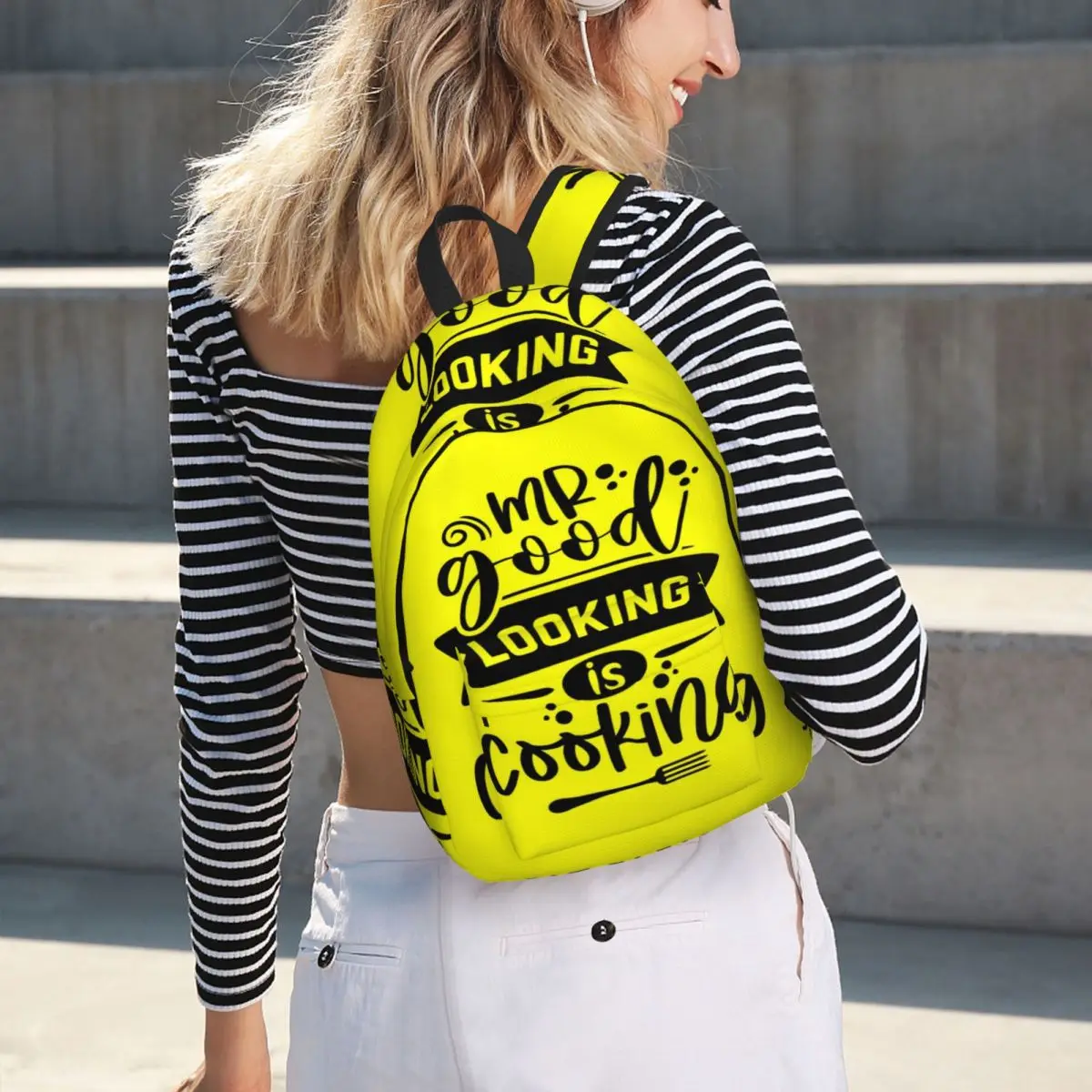Funny Mr Good Looking Is Cooking Student Backpack School Bag Hiking Travel Daypack for Boys Girls Bookbag Shoulder Bags