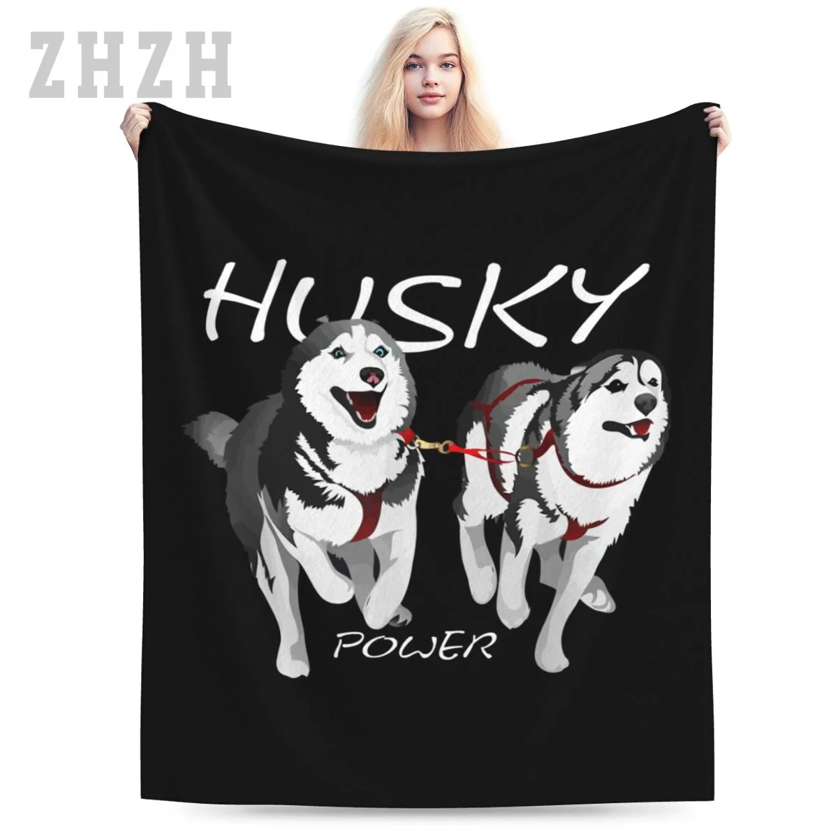 Blanket Siberian Husky Power Awesome Cute Husky Flannel Multifunction Camping Sofa Cover Keep Warm