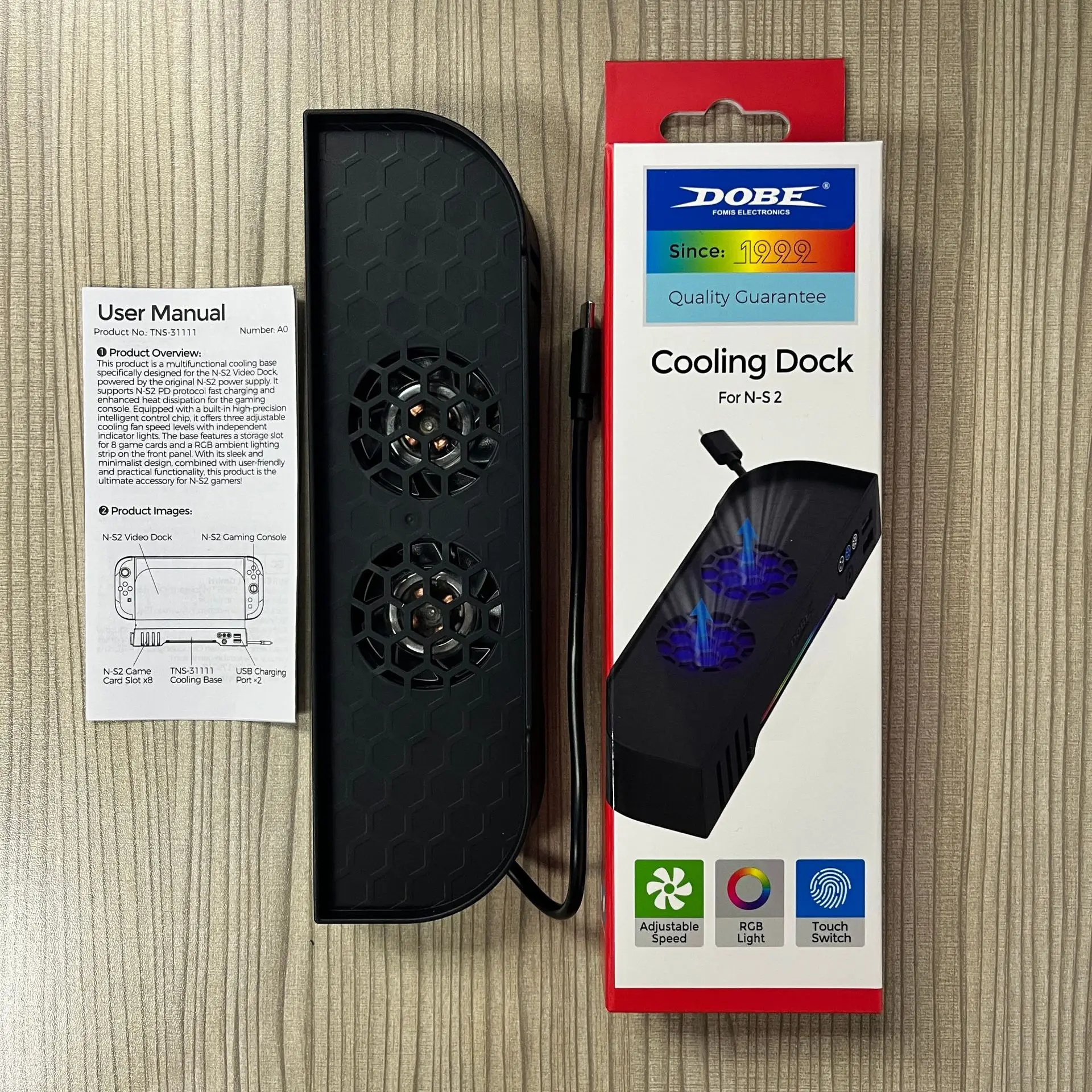 حامل قاعدة مروحة التبريد مع ضوء RGB وتخزين بطاقة الألعاب لوحدة التحكم Switch 2