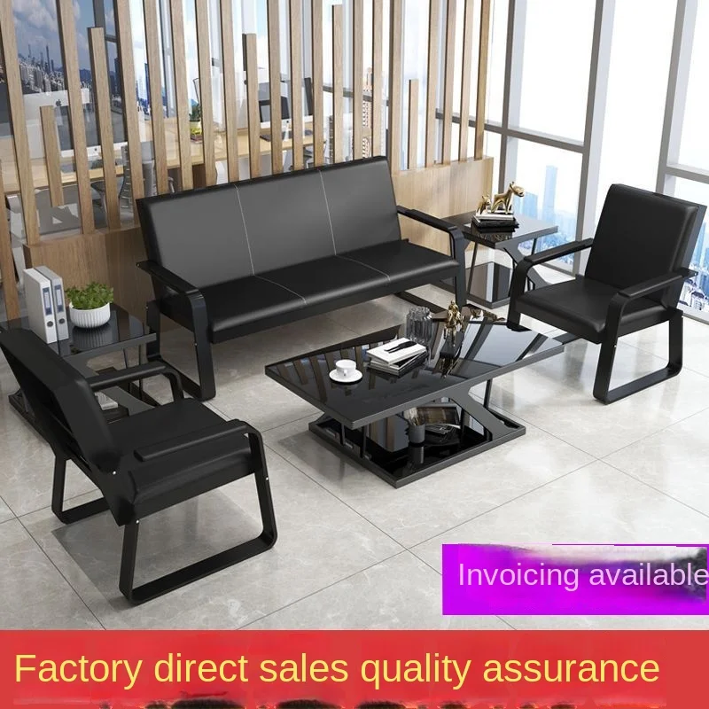Simple Modern Modular Office Sofa Set with Coffee Table for Home Office School Dining Hotel Use Three-person