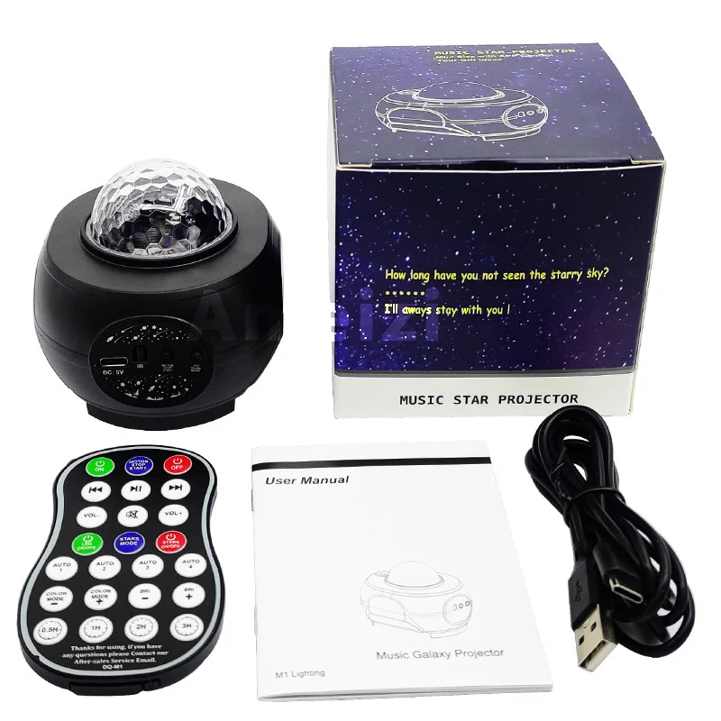 Lampu Atmosfer Bluetooth Xuanhui APP Starry Sky Light Natal Ulang Tahun Hadiah Kreatif LED Berputar Mimpi Lautan Langit Penuh