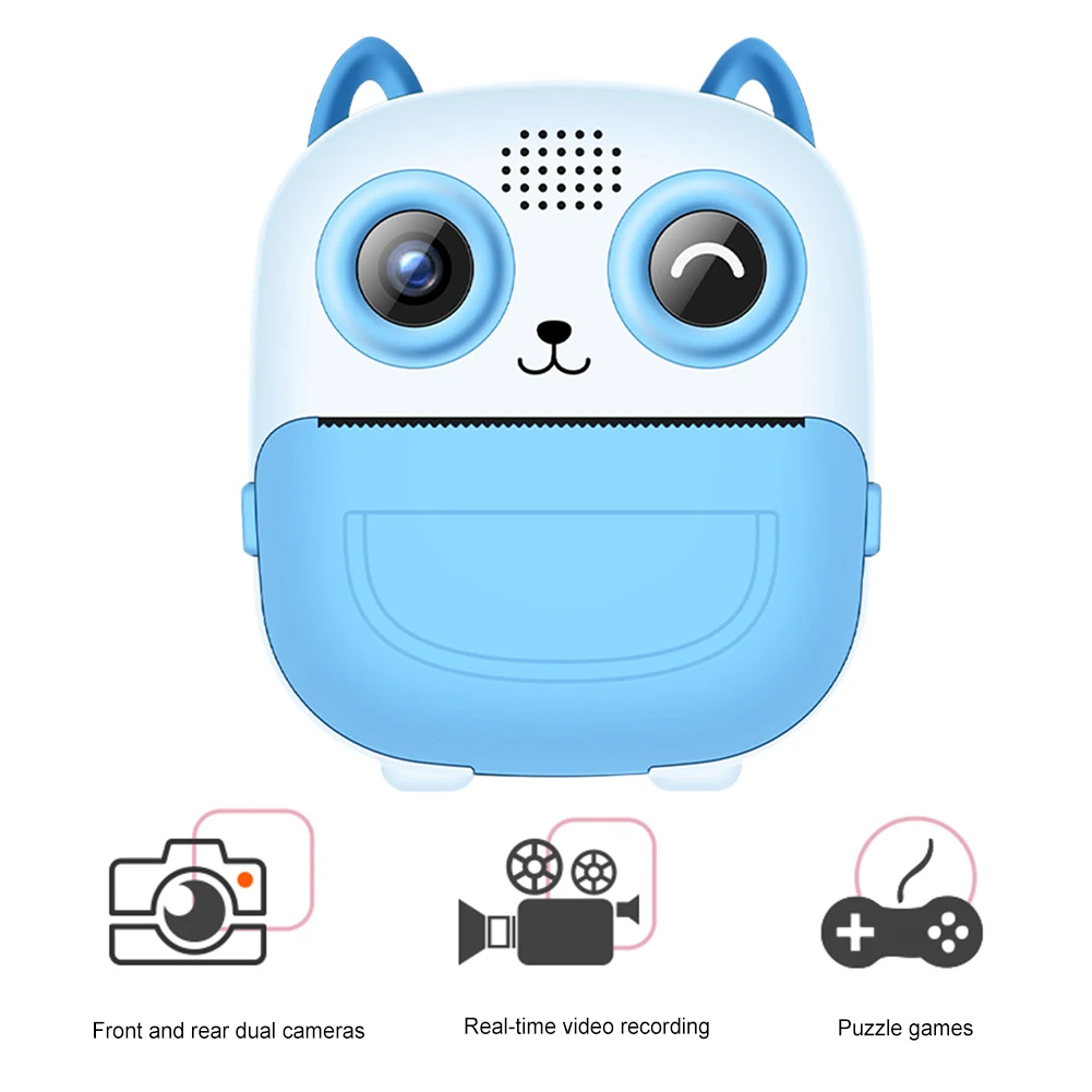 

6 In 1 Portable Video Camera Type-C Rechargeable Mini Instant Print Camera HD Photo Printing Camera Christmas Birthday Gifts