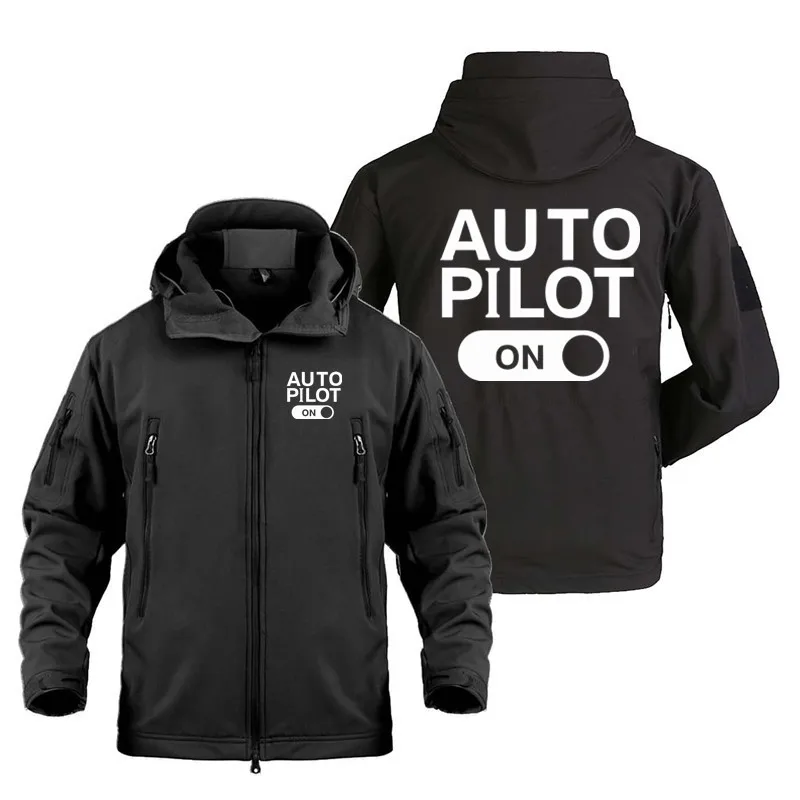 Auto Pilot ON Outdoor Military Men's Flight Pilots Tactical Shark Skin Man Coats Fleece Warm SoftShell Jackets