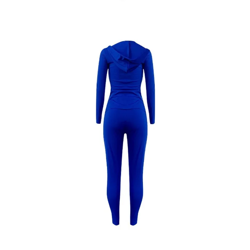 Ropa de entrenamiento atlética para mujer, conjunto de chaqueta y leggings, chándales de gimnasio, 2 piezas, con capucha