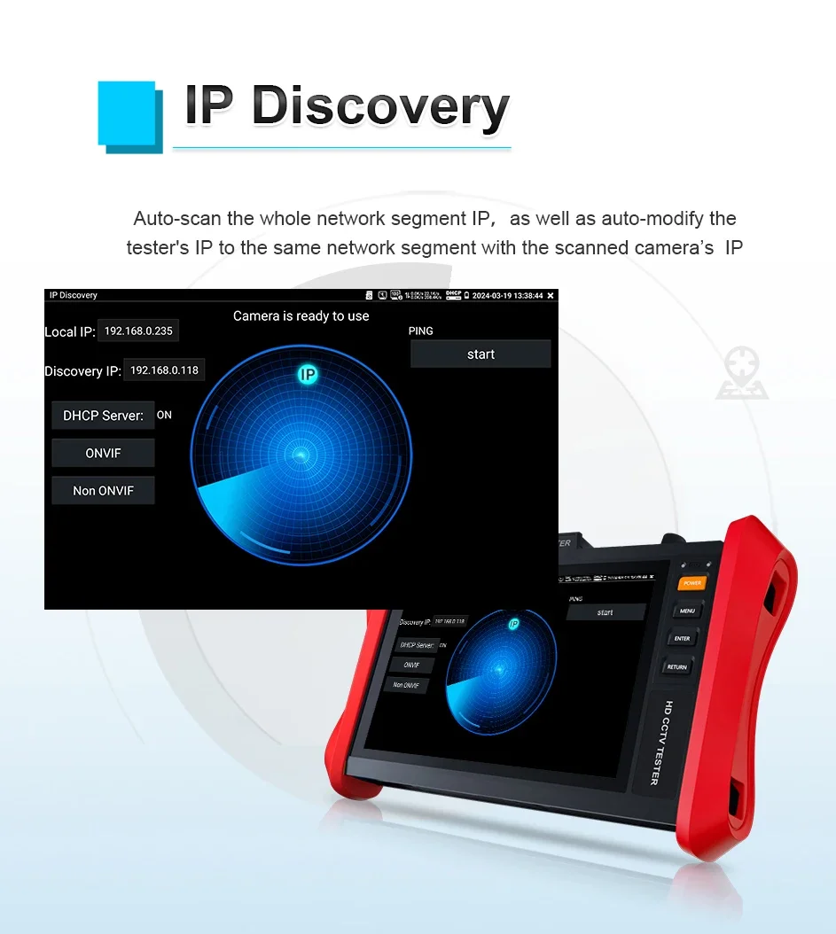 Imagem -05 - Monitor de Testador de Câmera ip Cctv Entrada Hdmi e Vga 4k 8mp Ahd Tvi Cvi Poe ++ 90w Sfp