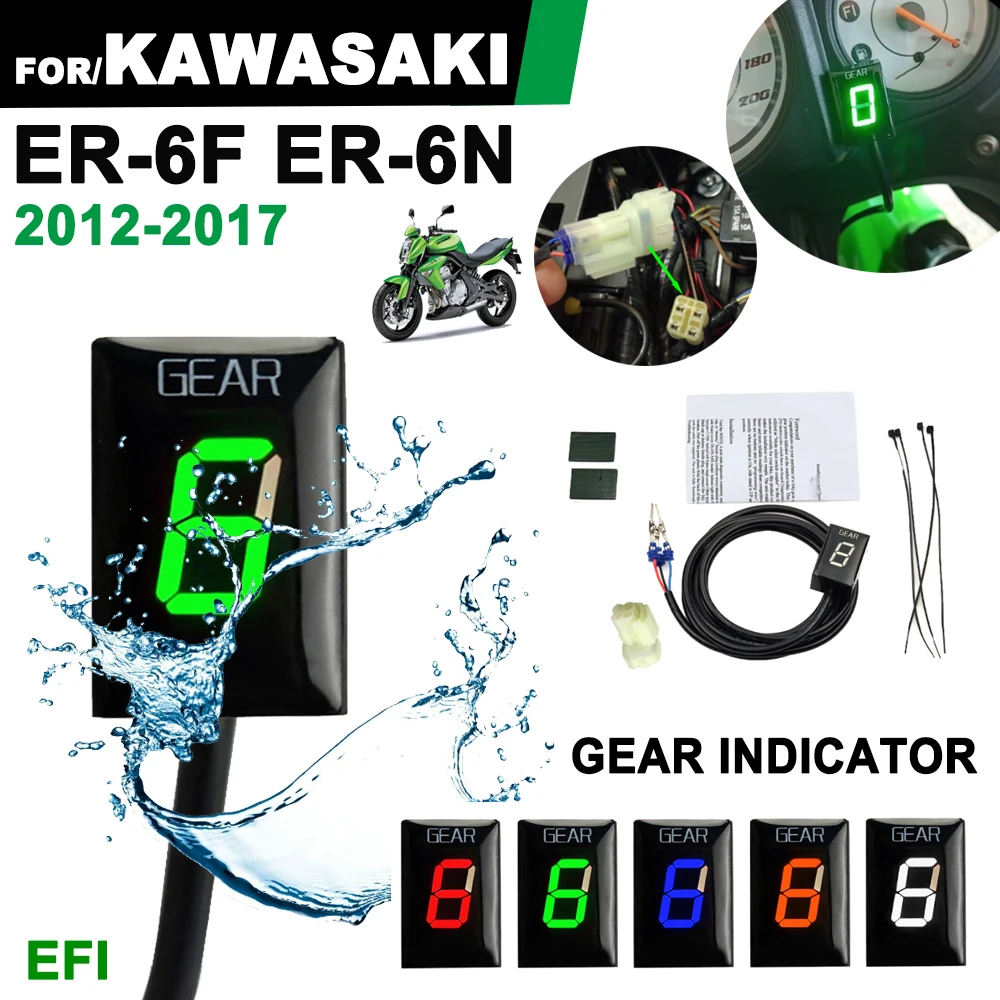 

Для Kawasaki ER6N ER6F ER-6N 2012 2013 2014 2015 2016 EFI аксессуары для мотоциклов 6-ступенчатый индикатор скорости измеритель скорости