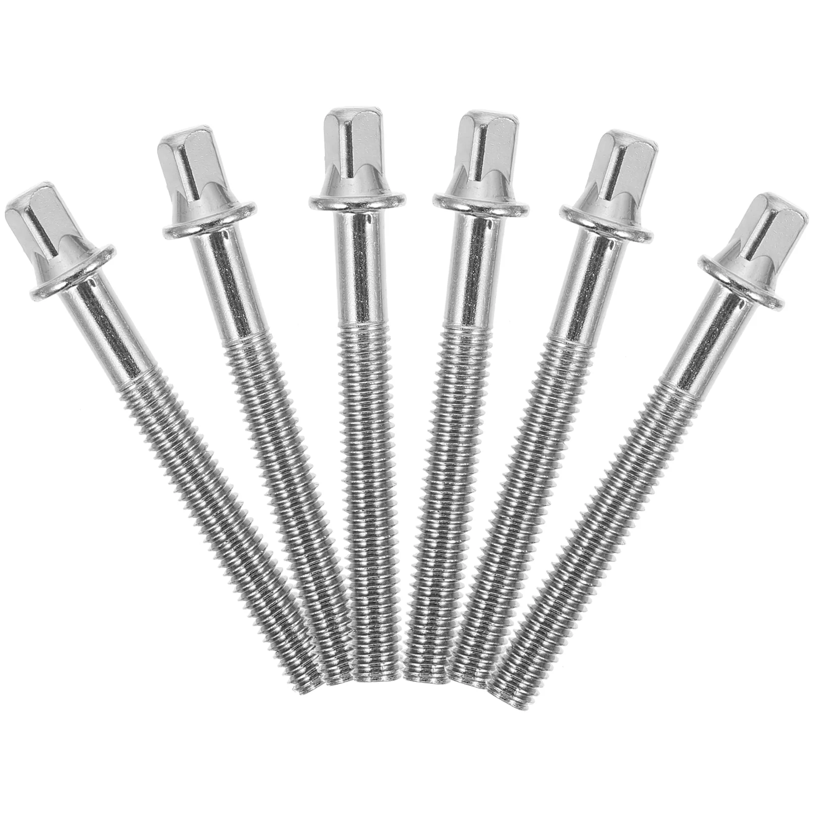 6 Pcs Square Screw Drum Accessories Iron Plating Tension Rod Jazz Drum Replacement Parts Electronic Guitar Suitable