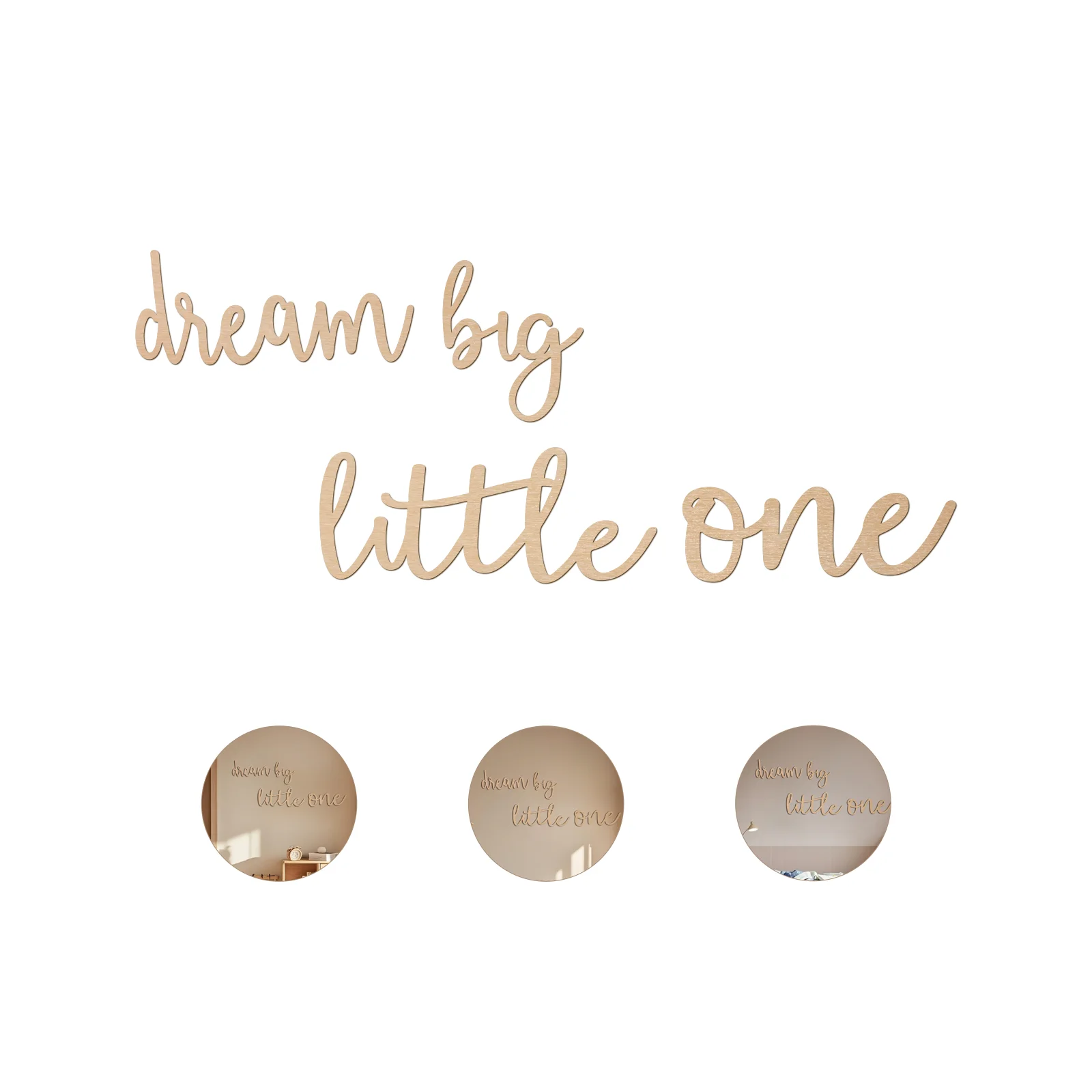 

Dream Big Little One Wood Sign - Boho Nursery Wall Art, Kids Room Decor, Inspirational Wall Decoration for Bedroom & Playroom