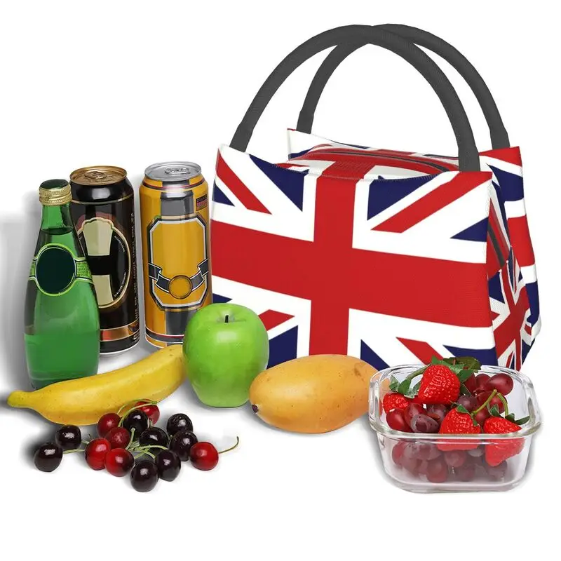 Union Jack Flag Of The UK Insulated Lunch Bags for Women Portable Thermal Cooler Bento Box Beach Camping Travel Shoulder Bag