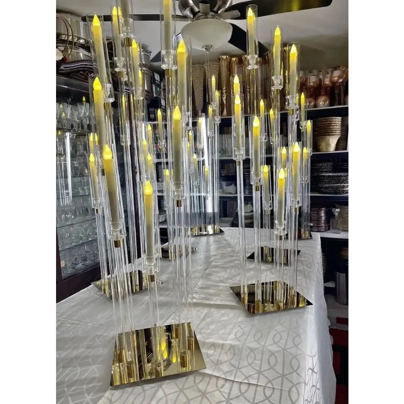 

Candle Holders for Home, Table Candelabra, Wedding Centerpiece, Pillar Stand, Road Lead, Party Candlesticks, 8, 5Heads,2 4,6,10S