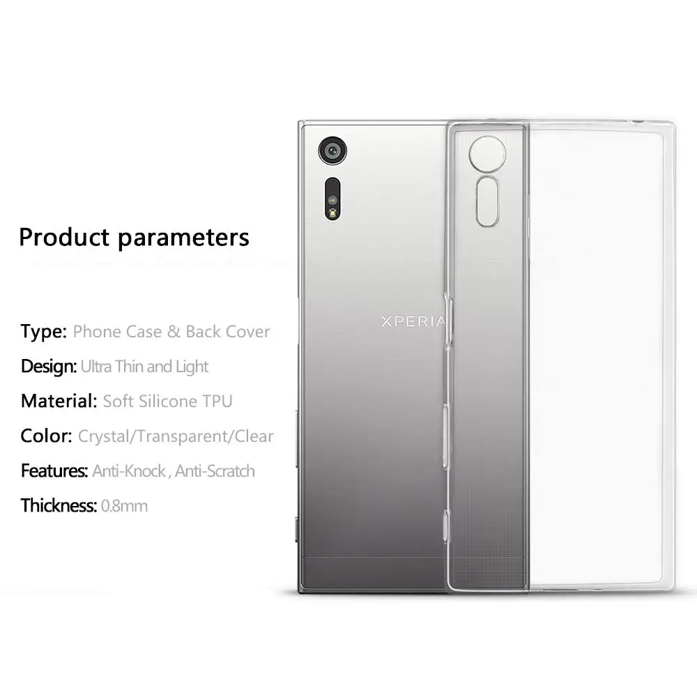 Clear Ultra Slim Soft Silicone Back Cover For Xperia XZ3 XZ2 XZ1 XZ Premium X Compact Performance XA1 Plus L2 TPU Phone Case