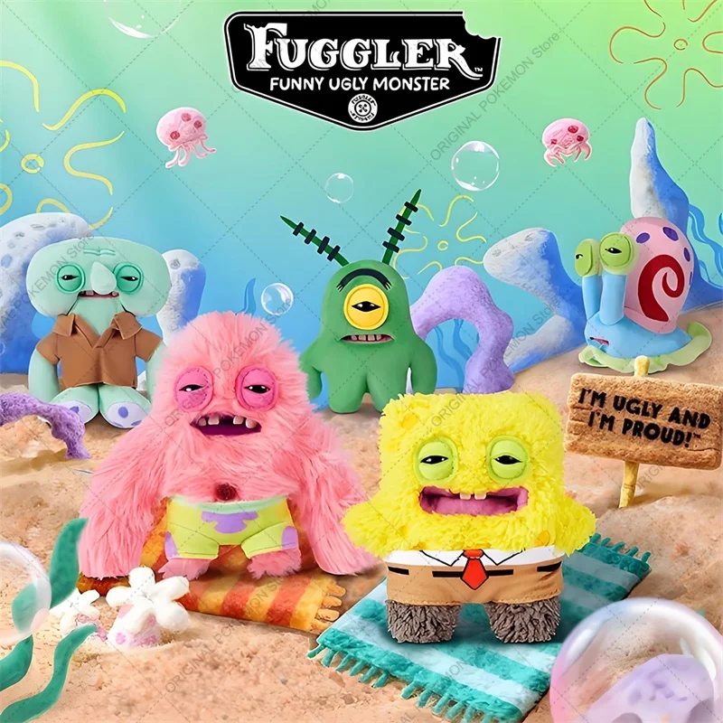 

Original Fuggler Ugly Teeth Monster SpongeBob SquarePants Plush Toys Keychains Fugglers Patrick Star Gary Peluche Doll Pendants