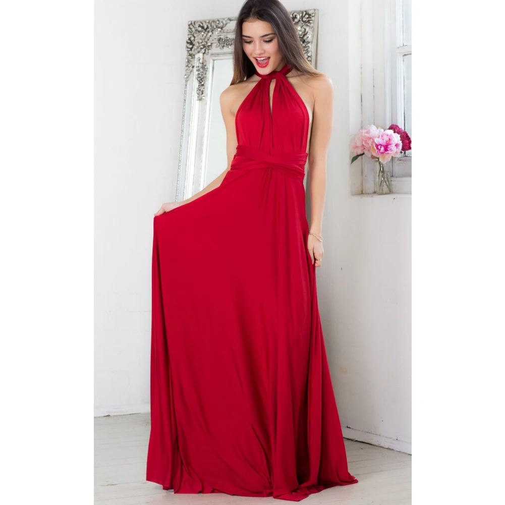 2026 Sexy Damen Multiway Wickel-Convertible Boho Maxi Clubkleid Bandage Langes Kleid Party Brautjungfern Infinity Robe Longue Damen – Detail 10