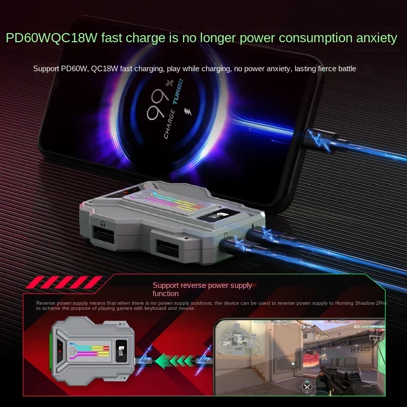 متوفر في المخزون سلكي USB مزدوج ماكرو مفتاح Gamwing LieYing 2 Pro محول لوحة مفاتيح الألعاب الماوس لألعاب الهاتف المحمول