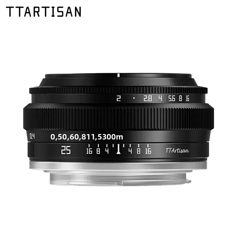 Objectif photo portrait TTArtisan 25mm F2.0 APS-C MF pour appareils photo Sony A6000 A7RIII A7S Fuji X-A1 XT-100 Nikon Z6 ZFC M43
