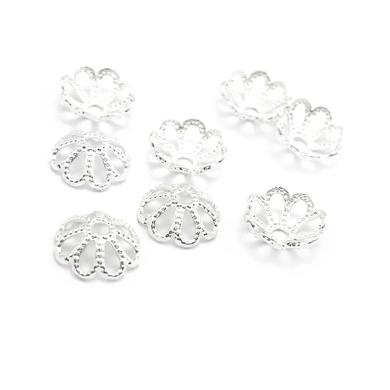 7MM 8MM 12MM 14MM 18K Gold Color Silver Color Rose Gold Color Brass Flower Beads Caps Jewelry Making Diy Findings Accessories