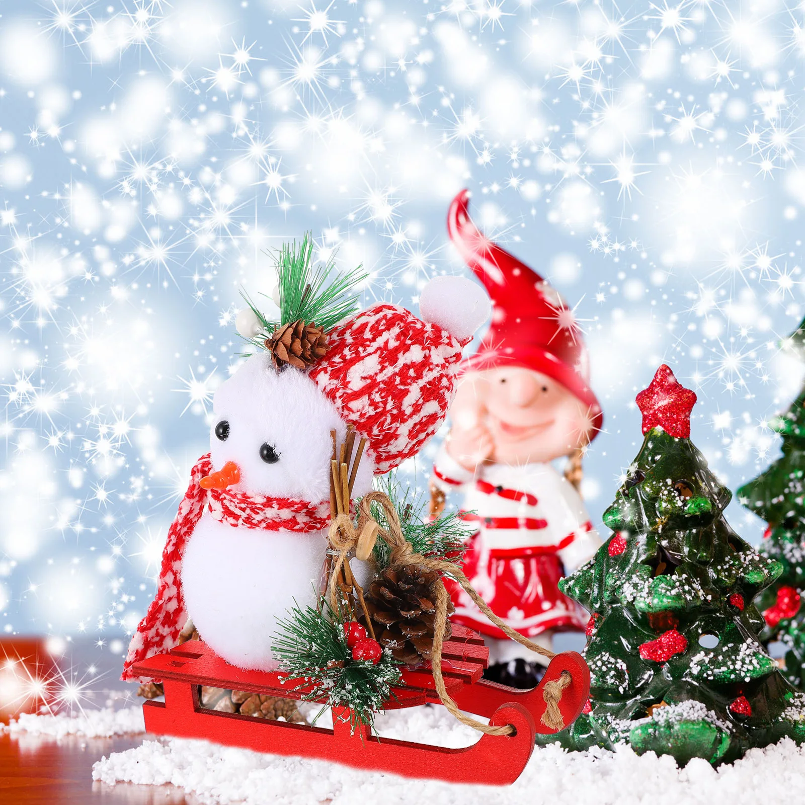 

1Pcs Exquisite Christmas Snowman Ornament Xmas Supply Party Decoration Realistic Shape Bright Colors Home Garden Decor