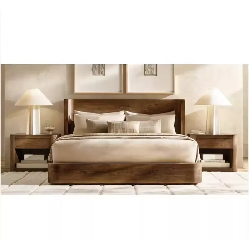 x−Classy Understated Luxury Indoor Wooden Bed Frame Frame Bedroom Furniture  Solid Wooden Beds&