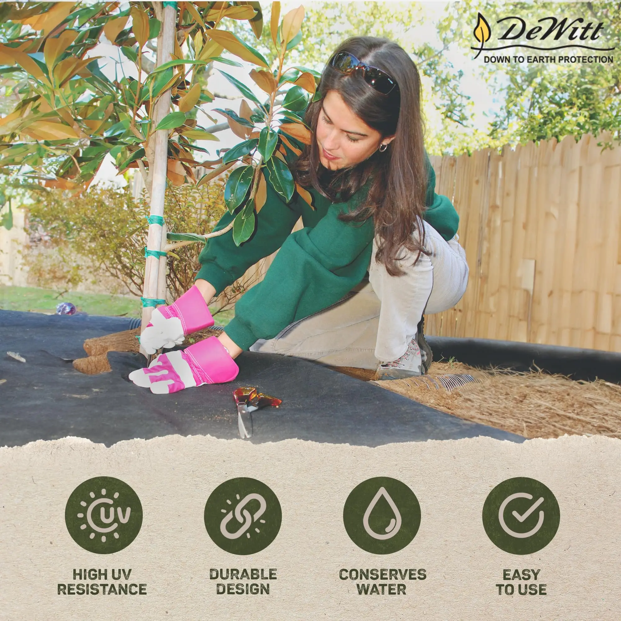 Dewitt 3-Pack Sunbelt Weed Barrier Fabric 3.2 oz, 3 x 300 Feet – Heavy-Duty Ground Cover Mat for Greenhouse Floors