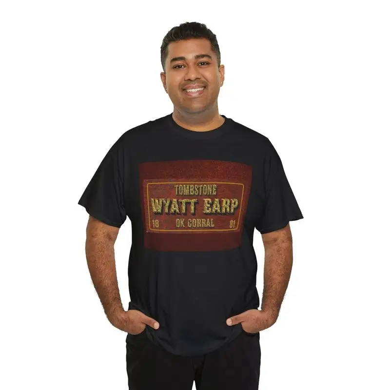Camiseta con estampado de la película Tombstone Wyatt Earp OK Corral, del Viejo Oeste