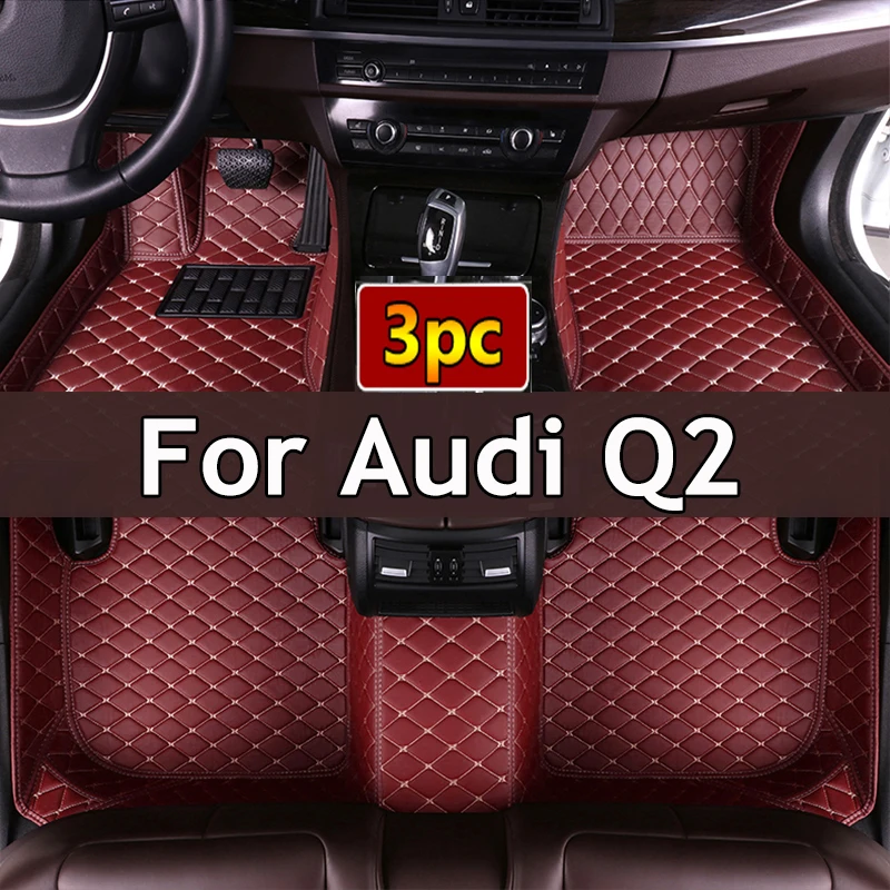 

Автомобильные коврики для Audi Q2 2017 ~ 2022, прочный автомобильный коврик, полный комплект, коврик против грязи, ковер, роскошные кожаные аксессуары для салона автомобиля 2018