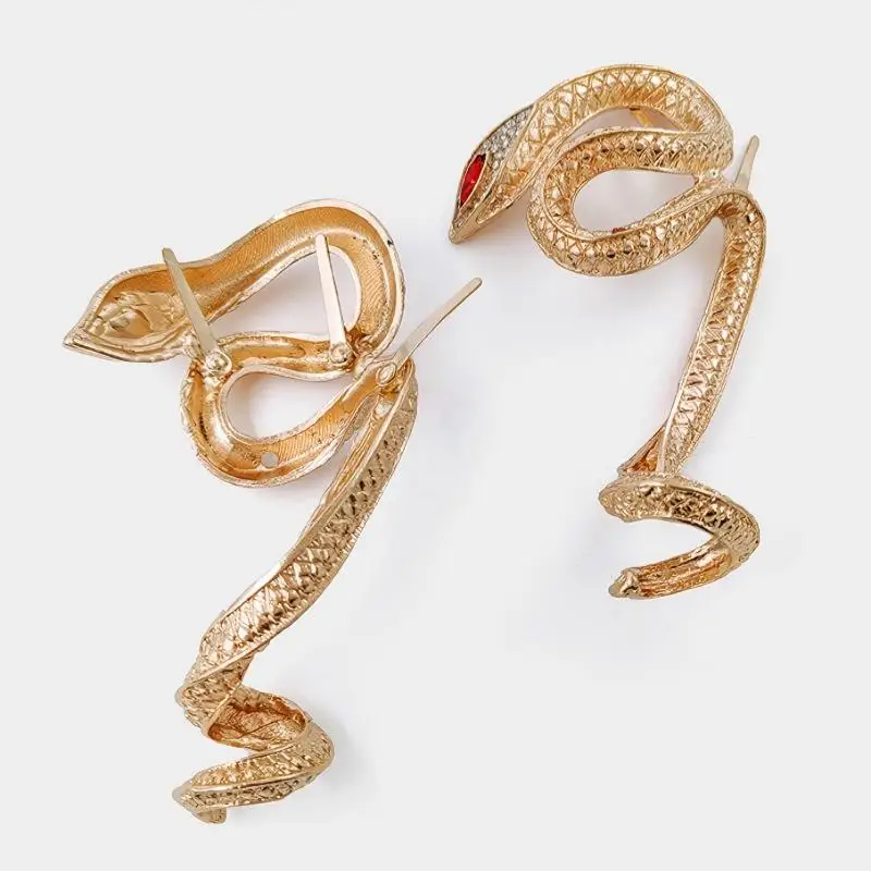 Detachable Snake Heel Ornament Gold Crystal Red Eye Metal Shoe Heel Decoration DIY Accessories for High Heels  Party Shoe Decor