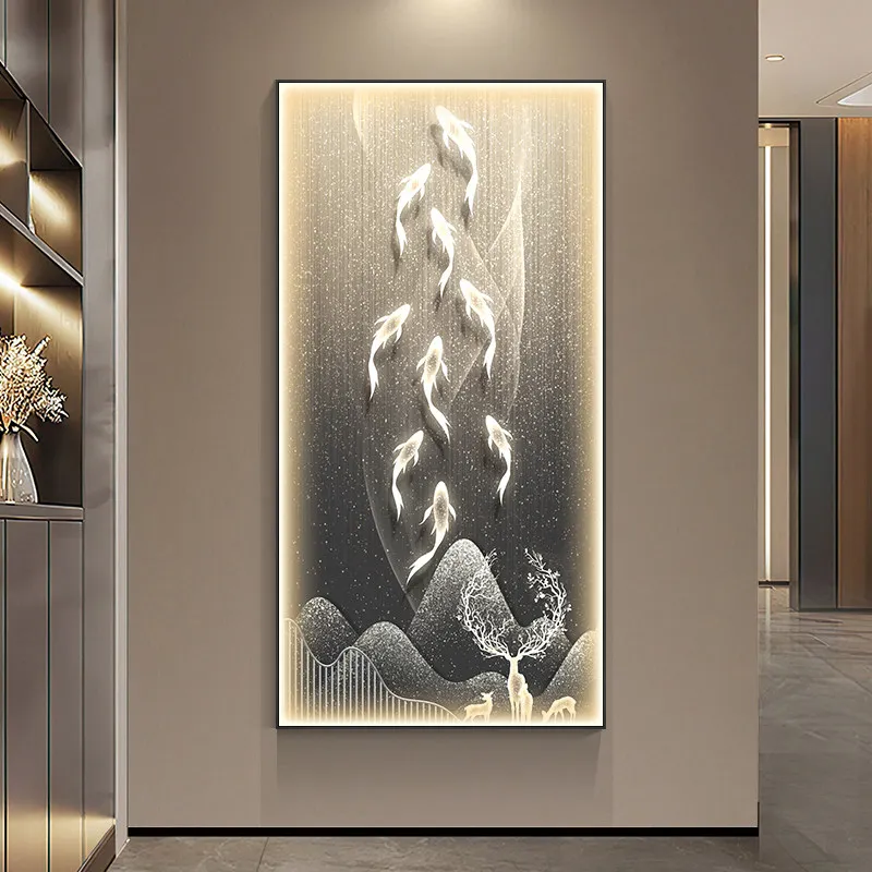 entrance art decorative painting high-end large LED aisle hanging painting simple abstract decoraciones de hogar home furniture