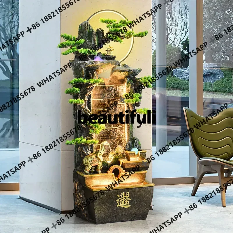 xqqRockery flowing water ornament circulating fountain living room decorative water feature landing company opened