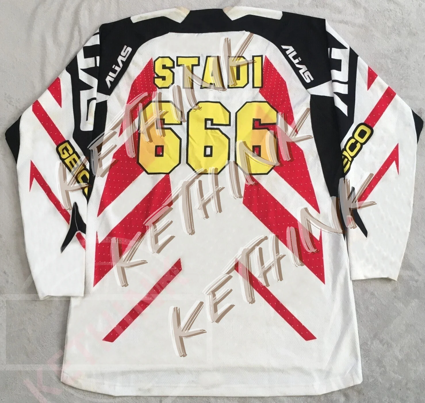 فريق جيكو هوندا # 666 Stadi Racing Alias Moto Cross Motocross Jersey، Y2k قميص ركوب قابل للتنفس لسباق الدراجات الترابية الجبلية