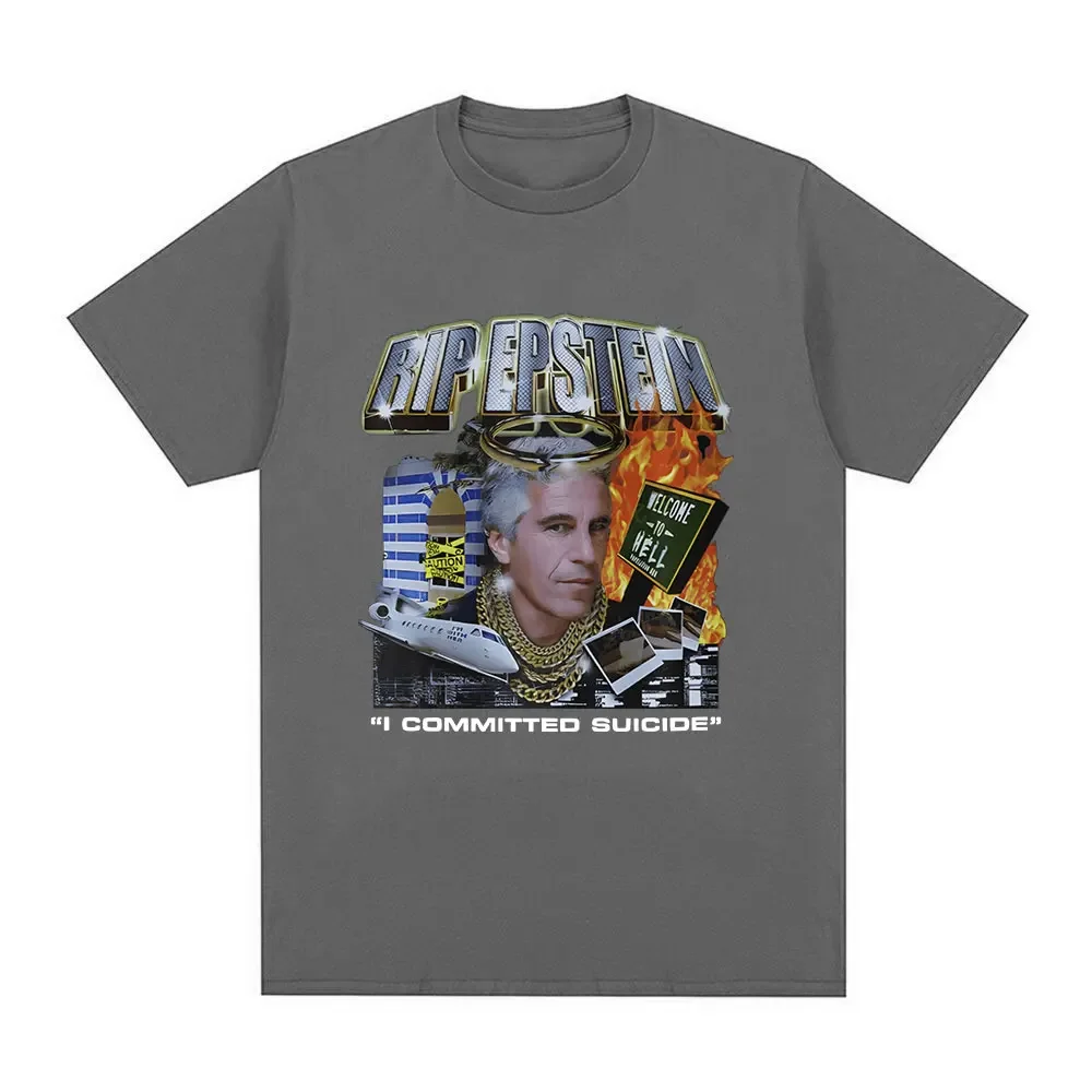 Jeffrey Epstein Graphic T Shirt Men's Fashion Casual Short Sleeve Vintage Gothic Oversized T-shirts Streetwear Unisex harajuku