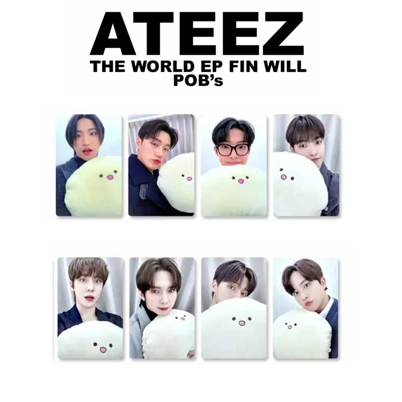 8pcs/set KPOP ATEEZ Group Album THE WORLD EP FIN WILL LOMO Card POB MUS ICART Hongjoong Seonghwa Yunho Yeosang Gift Postcard