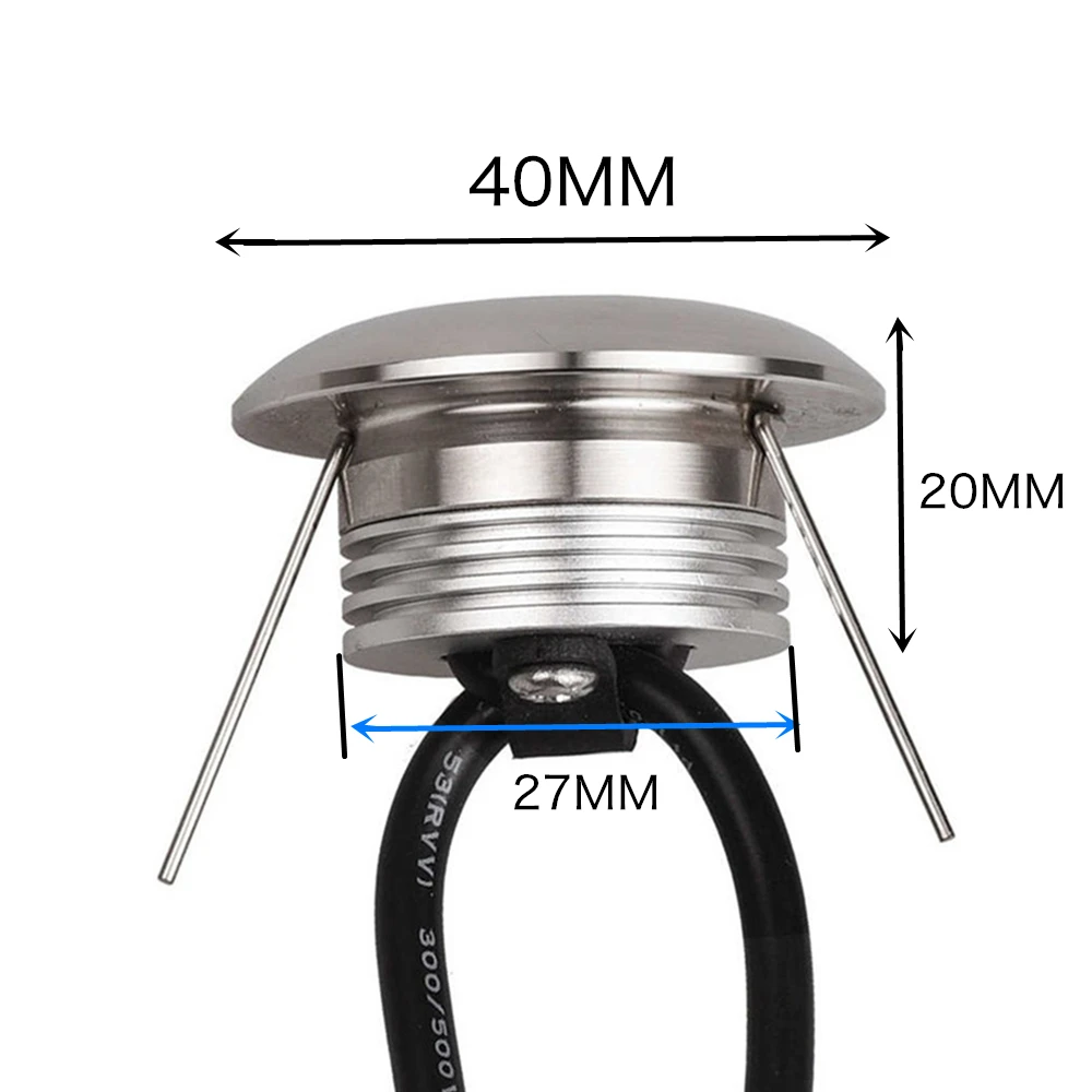 Luces LED de cubierta para exteriores, Lámpara empotrada de acero inoxidable, Bombilla subterránea para jardín, escalera, poste de cubierta, focos