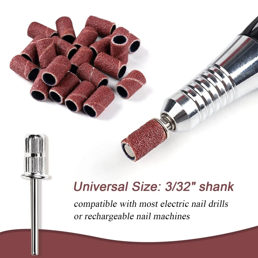 50/100pcs 3.1MM Mini Nail Sanding Bands With Shaft Nail Drill Bits SandBands UV Gel Acrylic Polish Remover Nail Tool Set view 3