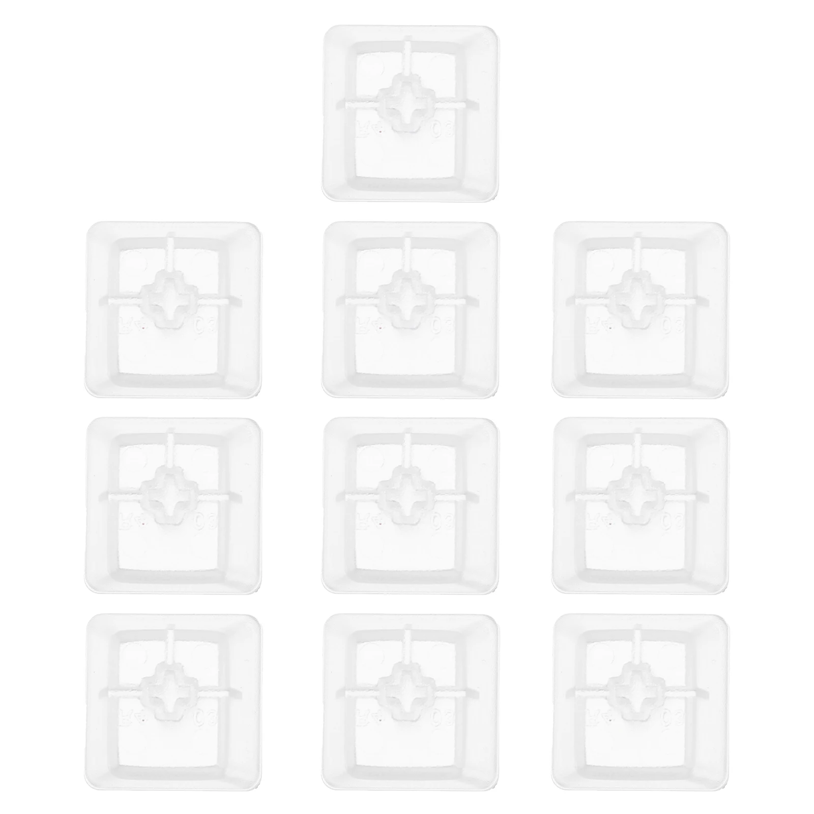 

10pcs Transparent Keycaps R4 White Plastic Mechanical Keyboard Covers Computer Accessories Lightweight Durable