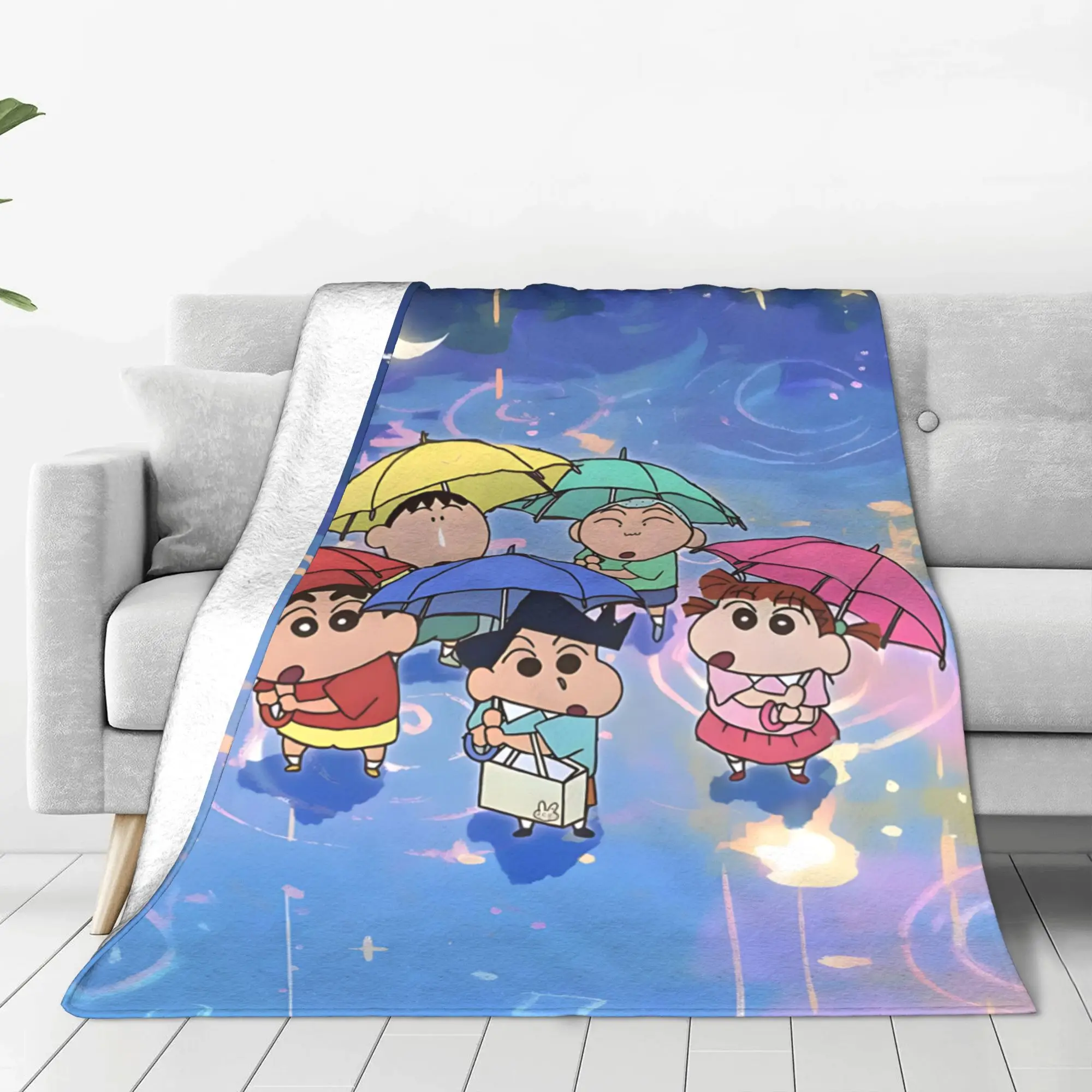 1PC home Cutecore Crayon S Shin chan  Blanket Super Cosy Plush Home Living Room Sofa halloween