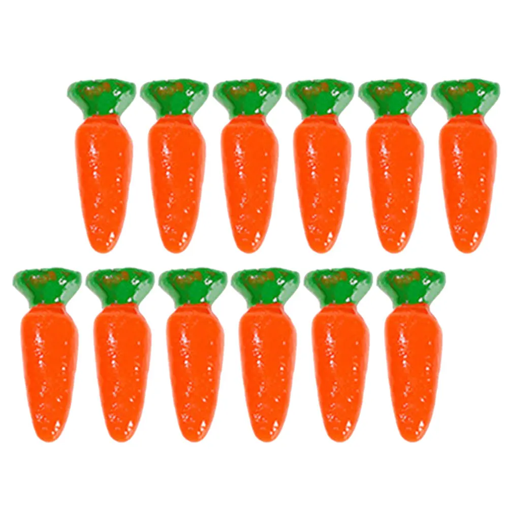 

12pcs Mini Carrot Statue Artificial Simulation Decor Small Vegetable Craft Ornament Kitchen Garden Props Lifelike Carrot