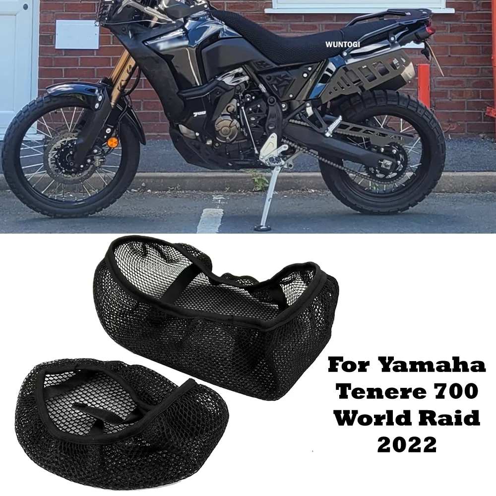 

Tenere 700 World Raid Accessories Motorcycle Seat Covers For Yamaha Tenere 700 World Raid 2022 3D Honeycomb Mesh Seat Cushion