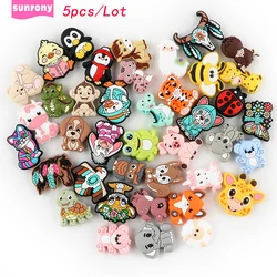 Sunrony 5Pcs New Mix Style Focal Silicone Beads For Jewelry Making DIY Keychain Necklace Bracelet Handwork Accessories