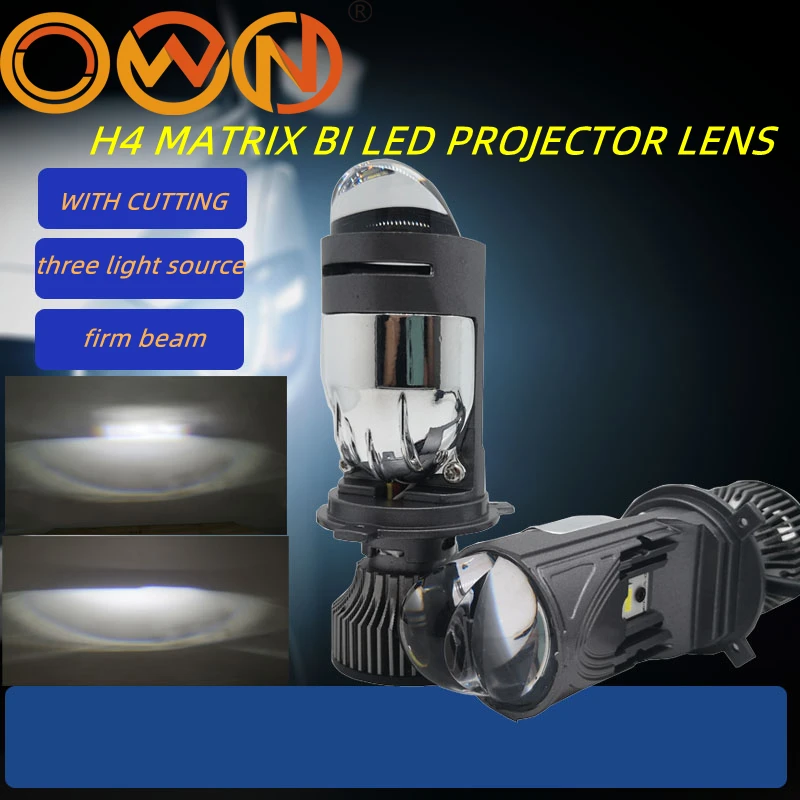 

OWN THREE BEAM MATRIX MINI H4 EASY INSTALLATION BI LED PROJECTOR LENS KIT RTD SMALL SIZE 48W POWER BULB LAMP EXCELLENT LIGHT