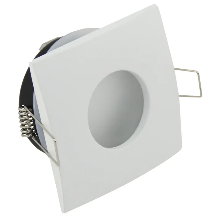 Simple Design White Square Style Waterproof Downlight Fitting Embedded Ip65 Ceiling Mr16 Gu10 Bulb Spot Light Housing Fixture