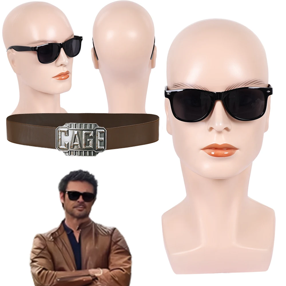 Mk2 Johnny Waistbelt Cosplay Fantasy Eye Glasses 2026 Movie Mortal Kombat 2 Men Costume Disguise Accessories Halloween Male Prop