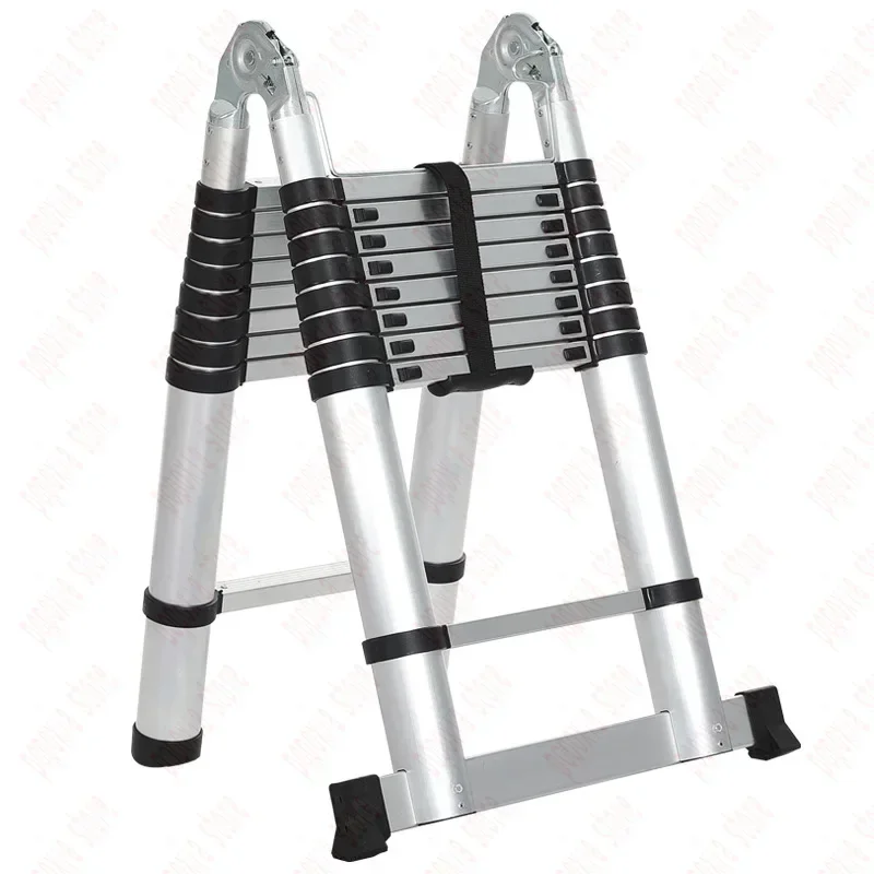 Multifunctional Telescopic Ladder Indoor Portable Engineering Folding Bamboo  Household Thickened Aluminum Alloy 